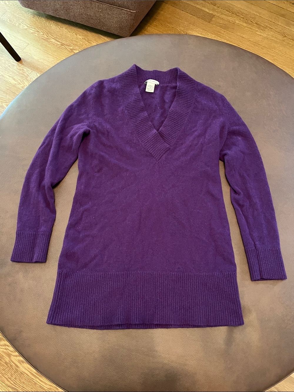 Vertical design cashmere v-neck tunic small